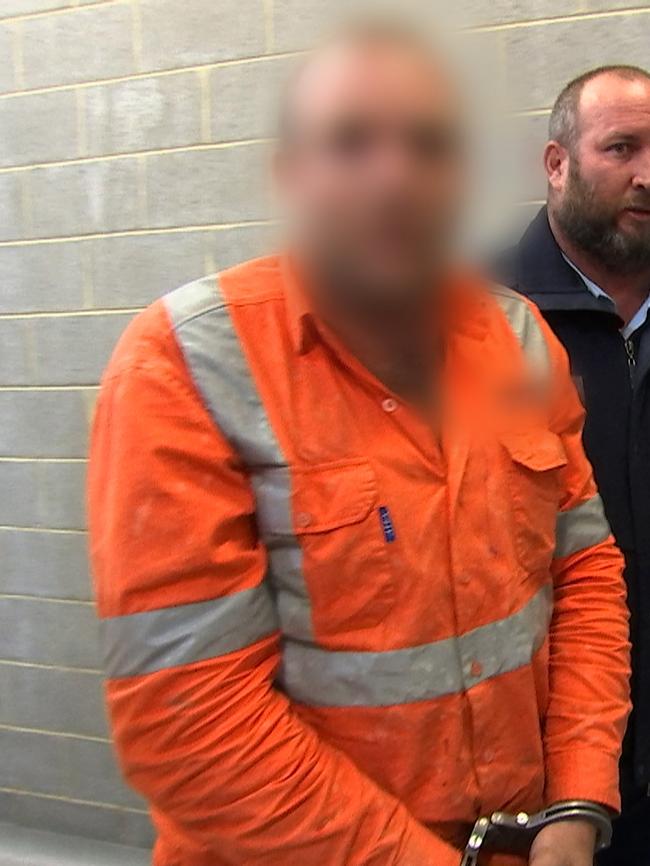 Johnson pictured during his arrest.