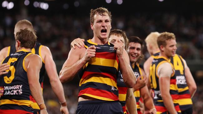 Jordan Dawson won this year’s Showdown off his own boot. Picture: Sarah Reed/AFL Photos via Getty Images