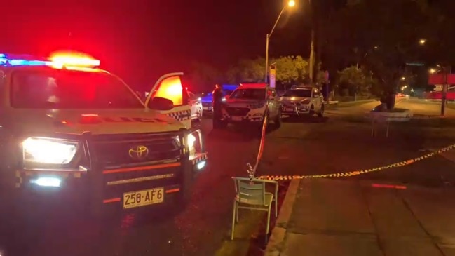 The crime scene where a man was shot outside a rural pub