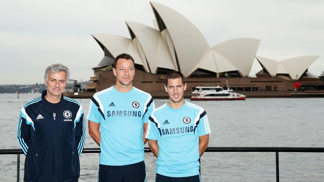 Chelsea Manager Jose Mourinho, Eden Hazard and John Terry take in the sights.