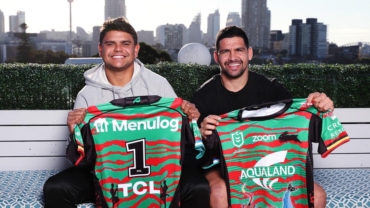 Latrell Mitchell and Cody Walker are among the candidates to skipper the Rabbitohs next season. Picture: Brett Costello