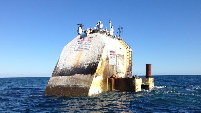 The wave generator sticking out of the ocean off Carrickalinga.