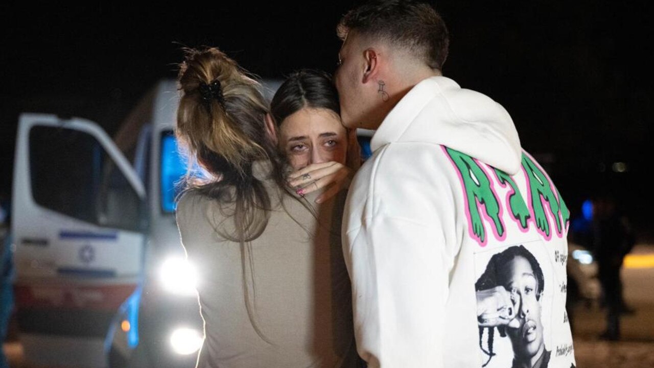 Ms Schem reunited with her family following 54 days in Hamas captivity. Picture: GPO/Getty