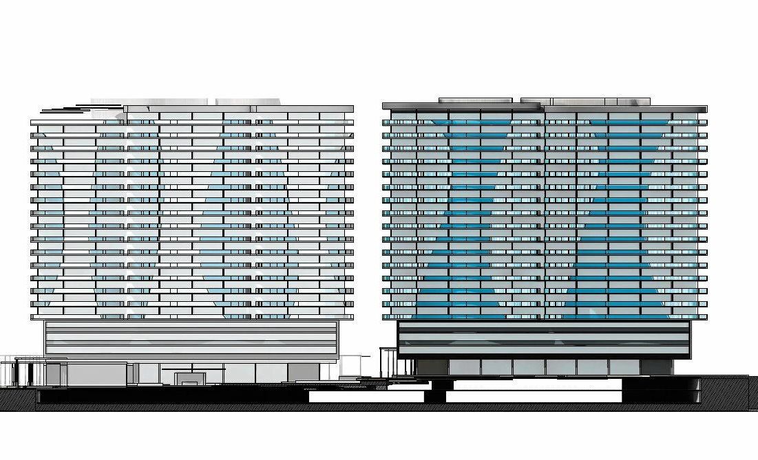 SKYSCRAPER PLANS: Details of the proposed skyscraper development in Urangan. Picture: Contributed