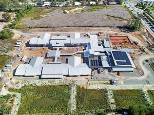 An aerial view shows construction progress of new aged care and community facilities at Churches of Christ Queensland's Little Mountain property. Picture: Contributed