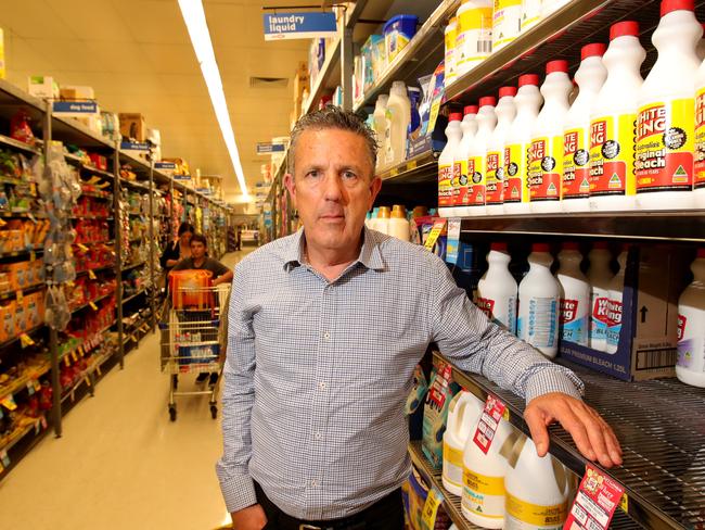 04/03/2020: Charlie McLeish, boss of Pental, who owns the White King bleach, at Ritchies IGA in East Bentleigh.  Stuart McEvoy/The Australian.