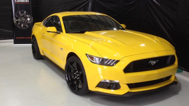 New Ford Mustang with carbon fibre wheels at the Carbon Revolution research centre inside Deakin University Campus near Geelong. October 2015. Picture: Joshua Dowling.