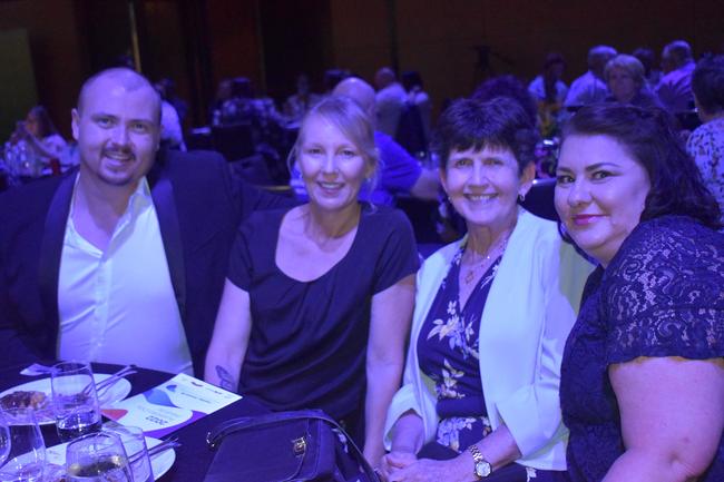 William Stafford, Sue Rech, Lorraine Wirth and Sherri-Lee Bosh at the Mackay Australia Day awards at the MECC on January 25, 2022. Picture: Lillian Watkins