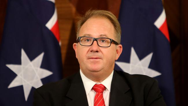 Labor MP David Feeney announces his resignation from parliament. Picture: Stuart McEvoy