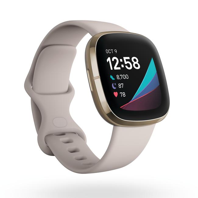 The Fitbit Sense smartwatch.