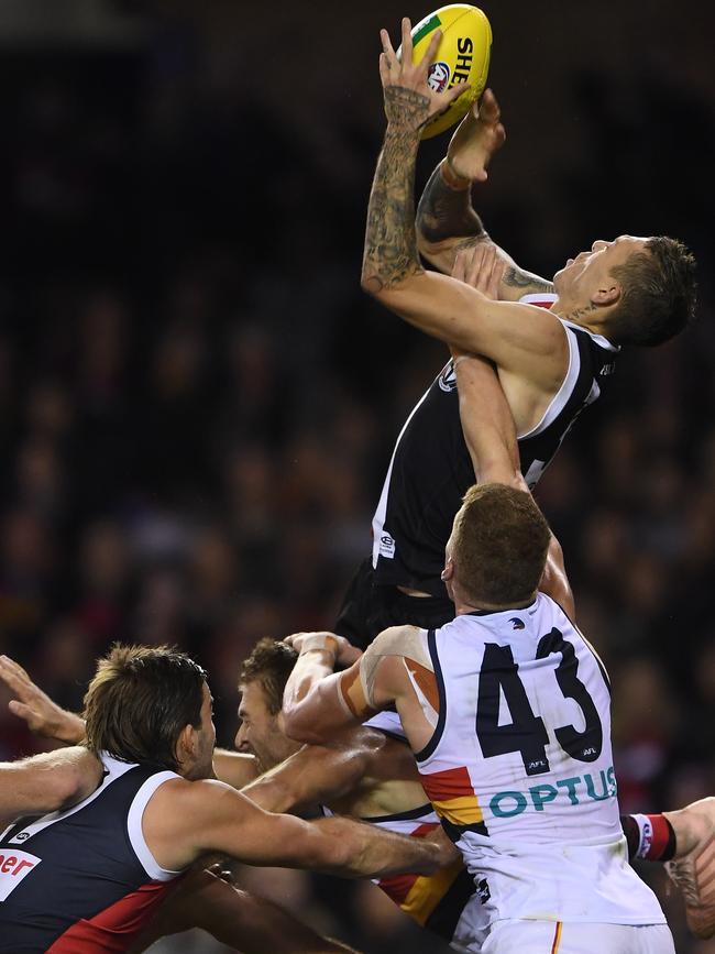 Matthew Parker lit up the Saints with three goals. Pic: AAP