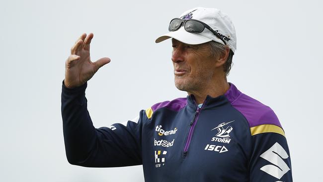 Storm head coach Craig Bellamy during pre-season training in Geelong.