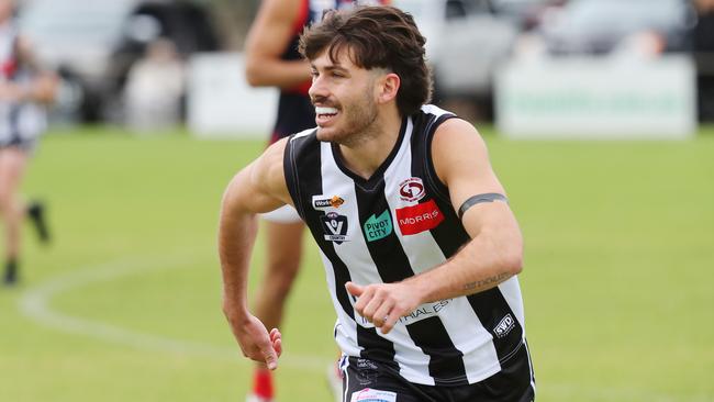 North Geelong's Osca Riccardi in his first appearance for the GDFNL club. Picture: Alan Barber