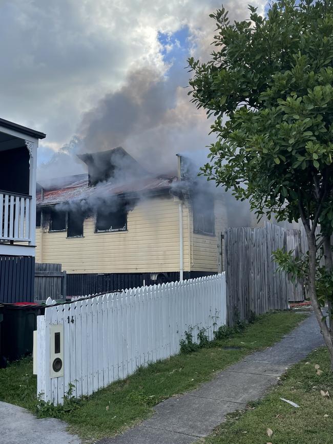 The fire engulfed the home. Picture: NCA NewsWire / Glenn Campbell