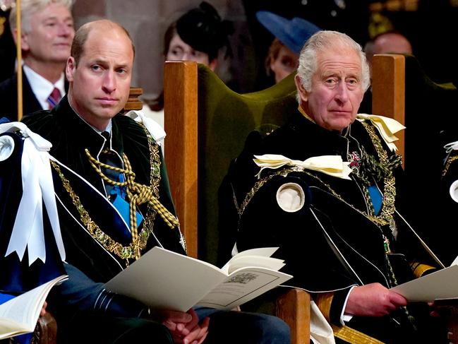 Father and son attend the National Service of Thanksgiving and Dedication for King Charles III and Queen Camilla in 2023. Picture: Getty Images