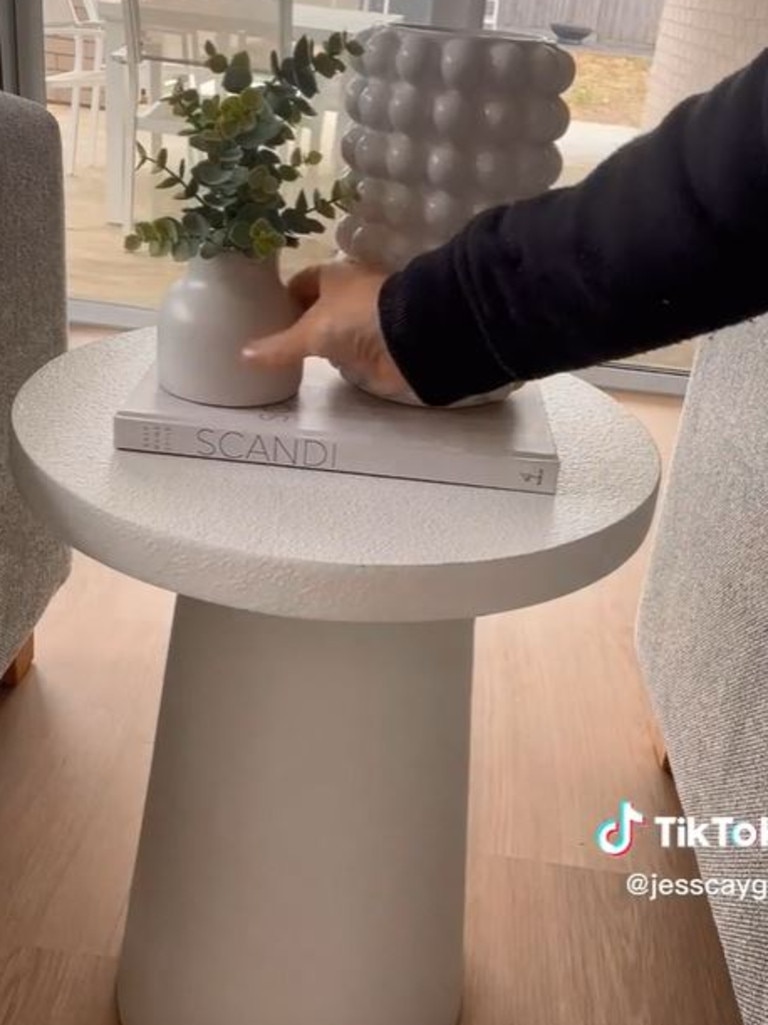 A new side table from Kmart is going viral. Picture: TikTok/@jesscaygill