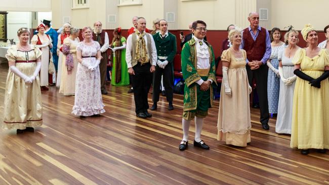 Ladies and gentleman at the 2018 Jane Austen Ball. Picture: David de Groot