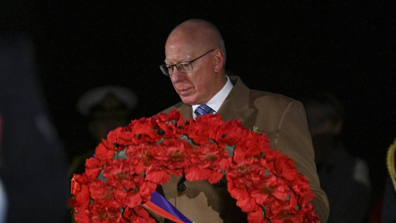 Governor-General David Hurley laid a wreath at the Australian War Memorial in Canberra. Picture: NCA NewsWire / Martin Ollman