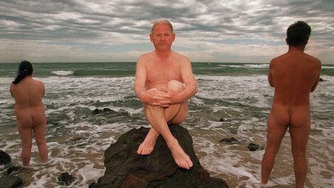 Werner Jacob and friends will not turn the other cheek towards the Mornington Peninsula Shire Council's plan to close the nude area at Sunnyside Beach, Mt Eliza. Picture: supplied