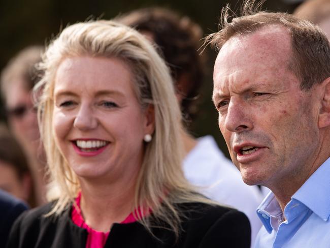 Pictures of Tony Abbott, MP for Warringah, and Sports Minister Bridget McKenzie, announcing a grant for Mosman Rowing Club at the club, on 24th April 2019.(AAP Image / Julian Andrews).