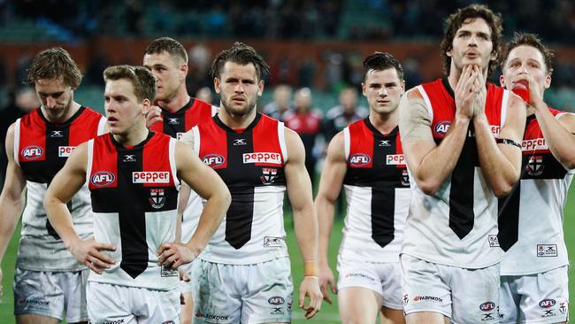 Dylan Roberton (R) was among the culprits for the Saints. Picture: Getty Images