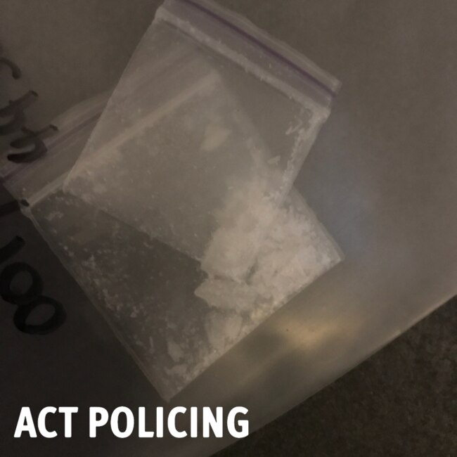 Methamphetamine seized by ACT Policing. Picture: ACT Policing.