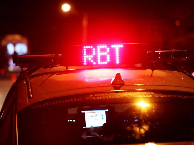 RBT Roadside Breath Test . Overnight ride along with the Townsville Police. Picture: Alix Sweeney