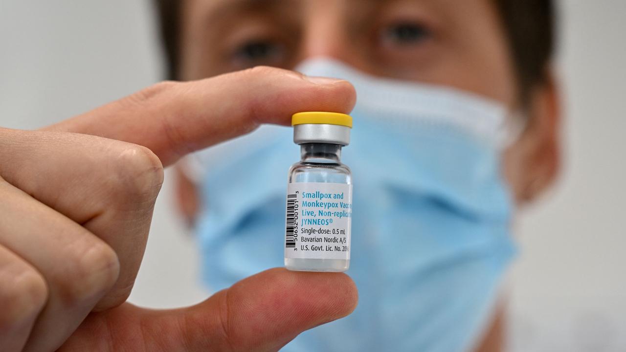 A vial of the monkeypox vaccine. (Photo by Pascal GUYOT / AFP)