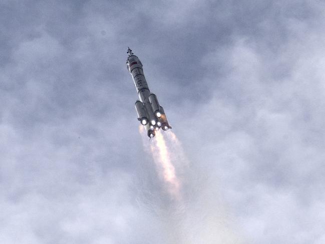 The Shenzhou-16 spacecraft on-board the Long March-2F rocket launches at the Jiuquan Satellite Launch Center in Jiuquan, China. Picture: Getty Images