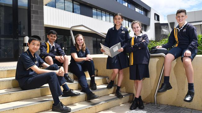 Glenunga International High School students. Picture: Keryn Stevens