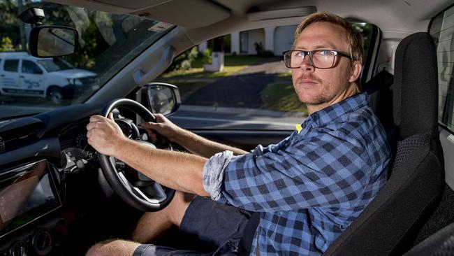 Carpenter Thomas Mills using the M1 to Brisbane everyday. Picture: Jerad Williams