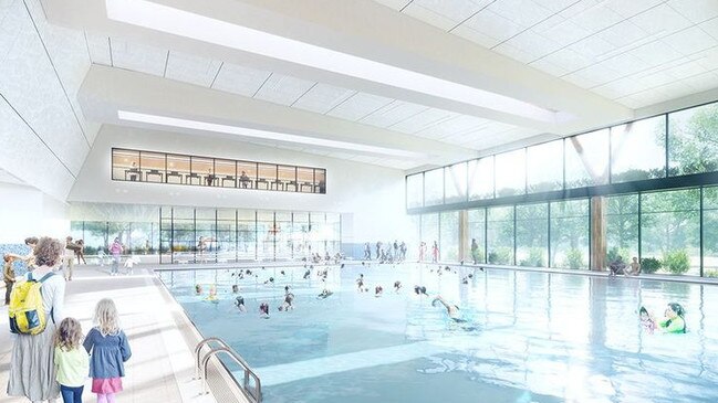 An artists impression of the inside of the Adelaide Crows’ proposed aquatic centre plans.