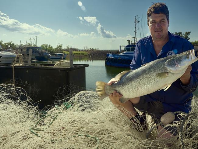 12 July 2024. Darwin, NT. Simon Jeffrey at the Francis Bay marina. Wild caught Barramundi could be harder to come by because the NT government is going to phase out the use of gillnets. The industry wants the government to provide proper funding for transition. Photo: Rebecca Parker / The Australian