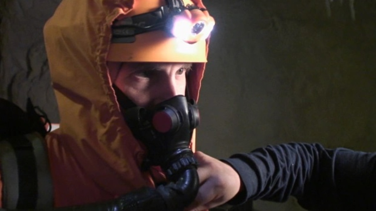 He entered clad in safety gear as the conditions can prove deadly. Picture: George Kourounis