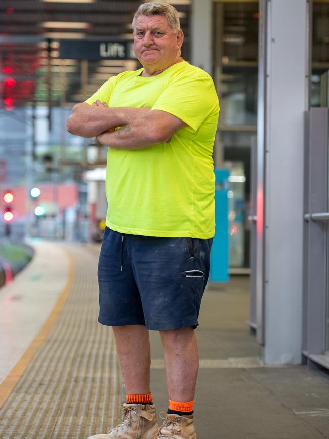 Brickie Joe Drain cancelled work on Thursday after train delays. Picture: Thomas Lisson