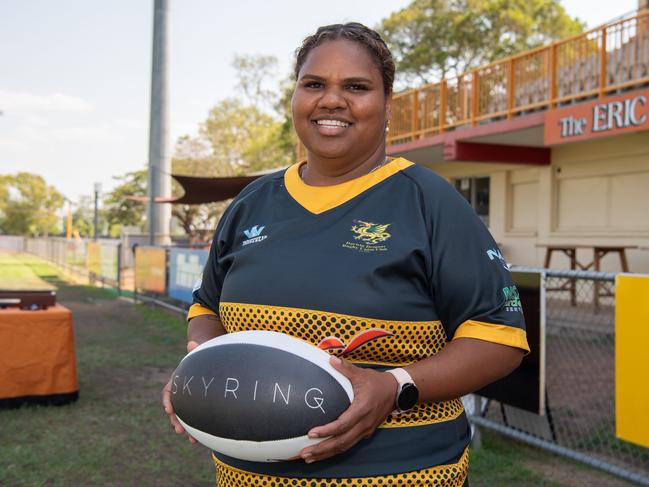 Bianca Scrymgour at the launch of the 2023-24 Darwin Rugby Union season. Picture: Pema Tamang Pakhrin