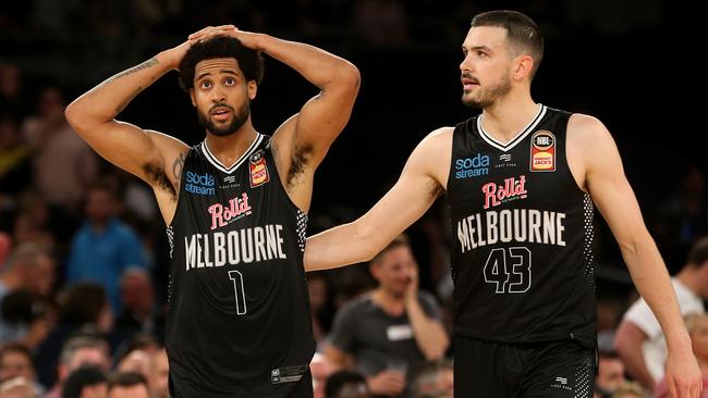 Melo Trimble reacts to Melbourne United’s loss. Picture: AAP Images