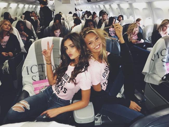 Taylor Hill and Romee Strijd depart for Paris for the 2016 Victoria's Secret Fashion Show on November 27, 2016 in New York City ... 