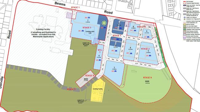 This image from the Carseldine Urban Village Queensland Government Development Application shows the different stages of the project.