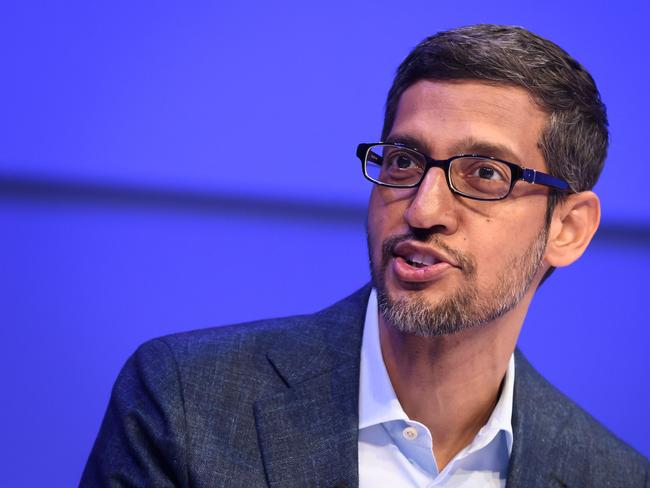 Alphabet CEO Sundar Pichai. Picture: AFP