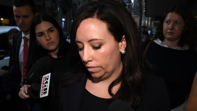 Kaila Murnain leaves the NSW Independent Commission Against Corruption (ICAC) public inquiry into allegations concerning political donations in Sydney in August. Picture: AAP