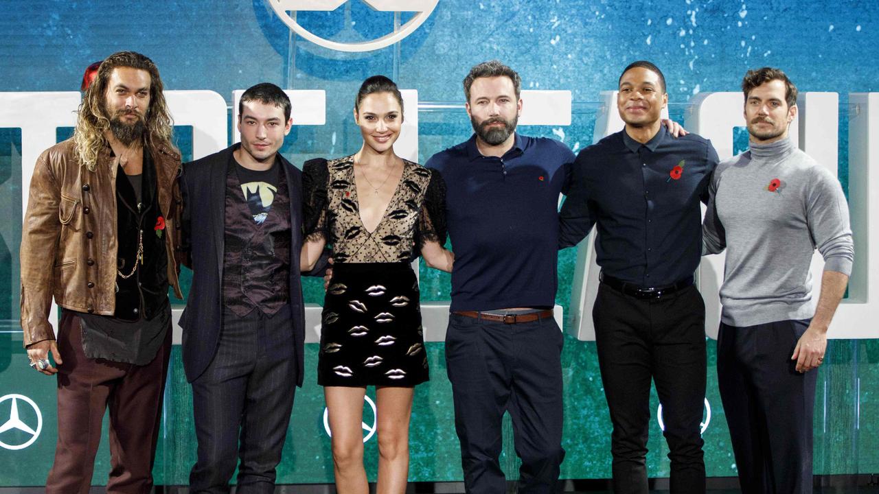 Justice League actor Ray Fisher (second from right) spoke out – and several of his co-stars followed. Picture: AFP