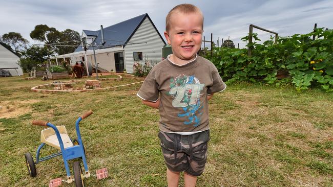 LUCKY: Felix, 4, is lucky to be alive after being bitten by a snake near his Glenlyon home on Tuesday night. Picture: Tony Gough.