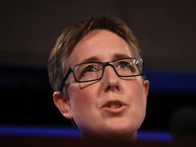 ACTU Secretary Sally McManus addressing the National Press Club in Canberra. Picture Kym Smith