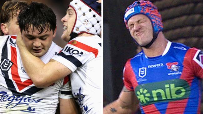 Roosters hang on in cliffhanger finish after Ponga plays through the pain