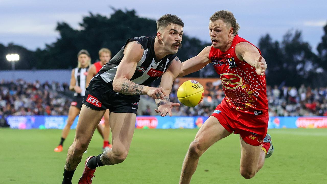 Oleg Markov faced his former club for the first time on Saturday night. Picture: Russell Freeman/AFL Photos