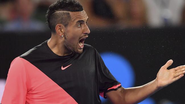 Nick Kyrgios got a seriously weird question. Picture: AP Photo