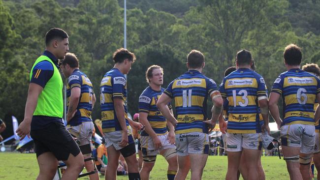 Henry Wilson (third from the left). Easts v GPS in StoreLocal Hospital Cup round one action. Saturday April 6, 2024.