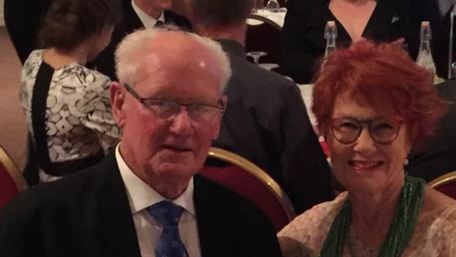 Leo Camm with his wife Lesleigh at an Aussie rules function