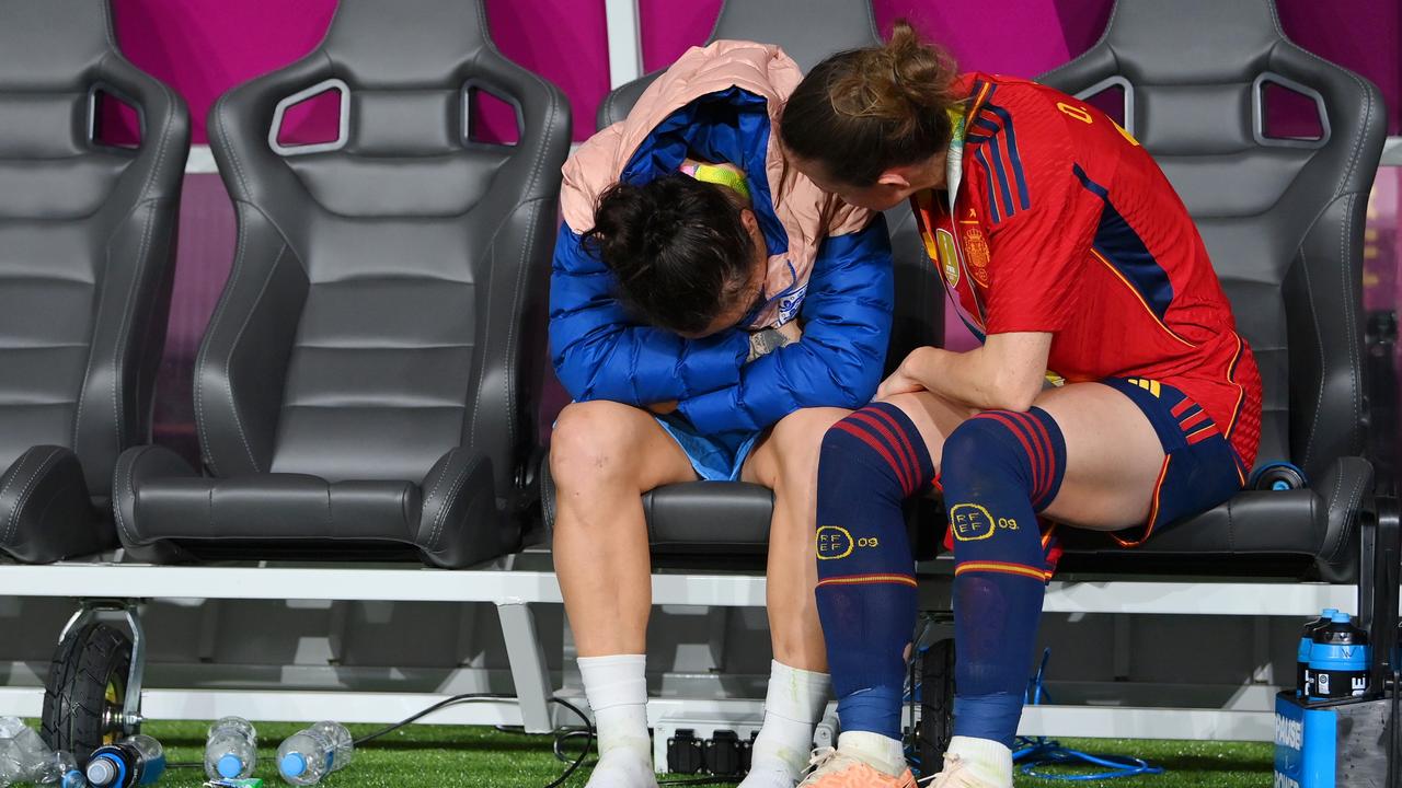Batlle places an arm around her. Picture: Justin Setterfield/Getty Images